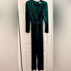 Antonio Melani Women's Miranda One Piece Green Velvet Jumpsuit.  Sz 14.